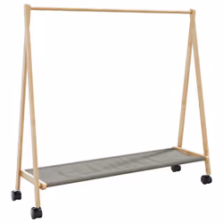 vidaXL Clothes Rack with Shelves and Wheels 106x34x106.5 cm Bamboo coat rack - Additional view 5