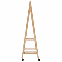vidaXL Clothes Rack with Shelves and Wheels 96x45.5x155.5 cm Bamboo coat rack - Additional view 4