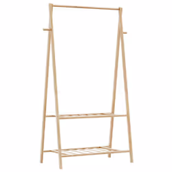 vidaXL Clothes Rack with Shelves 96x45.5x150.5 cm Bamboo coat rack