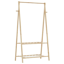 vidaXL Clothes Rack with Shelves 96x45.5x150.5 cm Bamboo coat rack