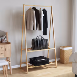 vidaXL Clothes Rack with Shelves 96x45.5x150.5 cm Bamboo coat rack