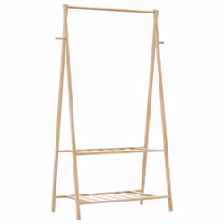 vidaXL Clothes Rack with Shelves 96x45.5x150.5 cm Bamboo coat rack - Additional view 5