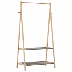 vidaXL Clothes Rack with Shelves 96x45.5x150.5 cm Bamboo coat rack