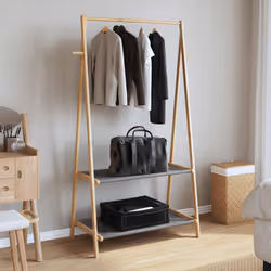 vidaXL Clothes Rack with Shelves 96x45.5x150.5 cm Bamboo coat rack