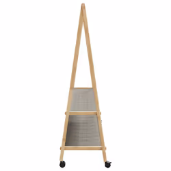 vidaXL Clothes Rack with Shelves and Wheels 132x45.5x155.5 cm Bamboo coat rack - Additional view 4