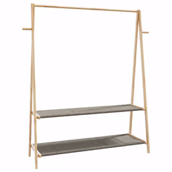 vidaXL Clothes Rack with Shelves 132x45.5x150.5 cm Bamboo coat rack