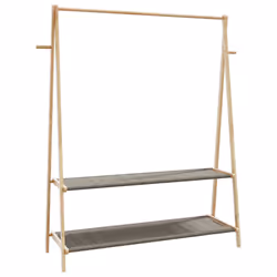vidaXL Clothes Rack with Shelves 132x45.5x150.5 cm Bamboo coat rack - Additional view 5
