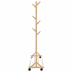 vidaXL Clothes Rack with Hooks and Wheels 100x35x157 cm Bamboo coat rack - Additional view 4