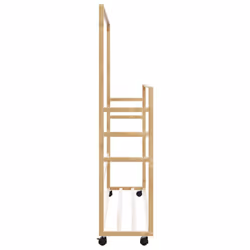 vidaXL Clothes Rack with Shelves and Wheels 90x35x155 cm Bamboo coat rack - Additional view 4