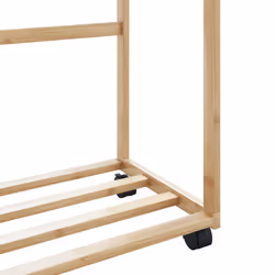 vidaXL Clothes Rack with Shelves and Wheels 90x35x155 cm Bamboo coat rack - Additional view 7