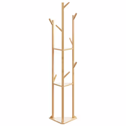vidaXL Coat Stand with Hooks and Shelves 39x33x166 cm Bamboo coat rack - Additional view 2