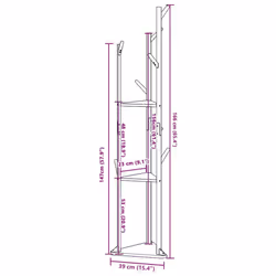 vidaXL Coat Stand with Hooks and Shelves 39x33x166 cm Bamboo coat rack - Additional view 3