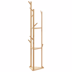 vidaXL Coat Stand with Hooks and Shelves 39x33x166 cm Bamboo coat rack - Additional view 4