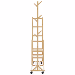 vidaXL Clothes Rack with Shelves and Wheels 100x38x175.5 cm Bamboo coat rack - Additional view 4