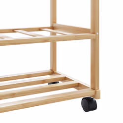vidaXL Clothes Rack with Shelves and Wheels 100x38x175.5 cm Bamboo coat rack - Additional view 7