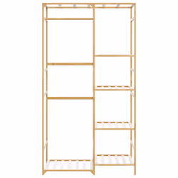 vidaXL Clothes Rack with Shelves 100x50x184.5 cm Bamboo coat rack