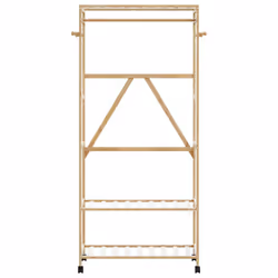vidaXL Clothes Rack with Shelves Bamboo coat rack coat hook rack - 90 cm