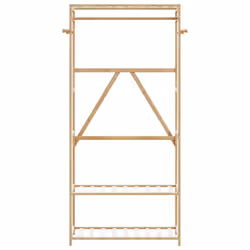 vidaXL Clothes Rack with Shelves Bamboo coat rack coat hook rack - 80 cm