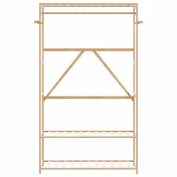 vidaXL Clothes Rack with Shelves Bamboo coat rack coat hook rack - 110 cm
