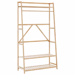 vidaXL Clothes Rack with Shelves 110x40x180 cm Bamboo coat rack
