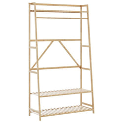 vidaXL Clothes Rack with Shelves 110x40x180 cm Bamboo coat rack