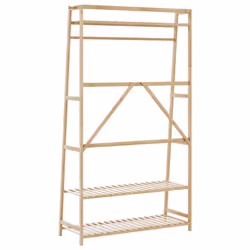vidaXL Clothes Rack with Shelves 110x40x180 cm Bamboo coat rack - Additional view 4