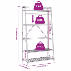 vidaXL Clothes Rack with Shelves 110x40x180 cm Bamboo coat rack - Additional view 7