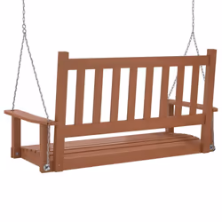 vidaXL Garden Swing Bench with Metal Chains Haning Bench Black Solid Wood Fir - brown, 115 x 65 x 63 cm - Additional view 5