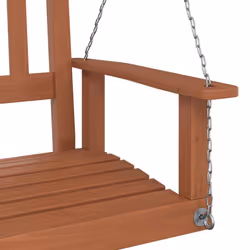 vidaXL Garden Swing Bench with Metal Chains Haning Bench Black Solid Wood Fir - brown, 115 x 65 x 63 cm - Additional view 6