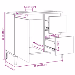 vidaXL Bathroom Cabinet Storage Cabinet Cupboard Sonoma Oak Engineered Wood