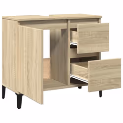 vidaXL Bathroom Cabinet Storage Cabinet Cupboard Sonoma Oak Engineered Wood - Additional view 7
