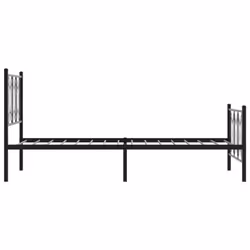 vidaXL Metal Bed Frame with Headboard Home Bed Base Bedstead - black, 80 x 200 cm/ with headboard & footboard - Additional view 4