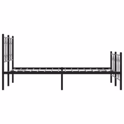 vidaXL Metal Bed Frame with Headboard Home Bed Base Bedstead - black, 120 x 190 cm/ with headboard & footboard - Additional view 4