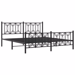 vidaXL Metal Bed Frame with Headboard Home Bed Base Bedstead - black, 183 x 213 cm/ with headboard & footboard - Additional view 2