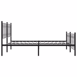 vidaXL Metal Bed Frame with Headboard Home Bed Base Bedstead - black, 183 x 213 cm/ with headboard & footboard - Additional view 4