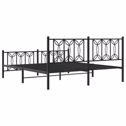 vidaXL Metal Bed Frame with Headboard Home Bed Base Bedstead - black, 183 x 213 cm/ with headboard & footboard - Additional view 5