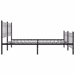 vidaXL Metal Bed Frame with Headboard Home Bed Base Bedstead - black, 193 x 203 cm/ with headboard & footboard - Additional view 4
