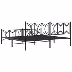 vidaXL Metal Bed Frame with Headboard Home Bed Base Bedstead - black, 193 x 203 cm/ with headboard & footboard - Additional view 5