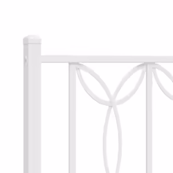 vidaXL Metal Bed Frame with Headboard Home Bed Base Bedstead - white, 75 x 190 cm/ with headboard & footboard - Additional view 6