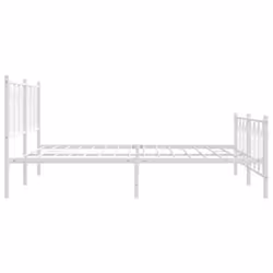 vidaXL Metal Bed Frame with Headboard Home Bed Base Bedstead - white, 183 x 213 cm/ with headboard & footboard - Additional view 4