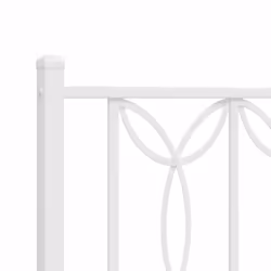 vidaXL Metal Bed Frame with Headboard Home Bed Base Bedstead - white, 200 x 200 cm/ with headboard & footboard - Additional view 6