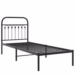 vidaXL Metal Bed Frame with Headboard and Footboard Bed Base White 183x203 cm - black, 80 x 200 cm/ with headboard - Additional view 2