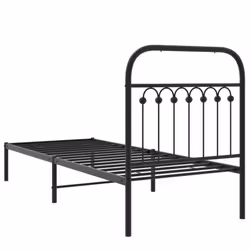 vidaXL Metal Bed Frame with Headboard and Footboard Bed Base White 183x203 cm - black, 80 x 200 cm/ with headboard - Additional view 5