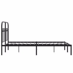 vidaXL Metal Bed Frame with Headboard and Footboard Bed Base White 183x203 cm - black, 120 x 190 cm/ with headboard - Additional view 4