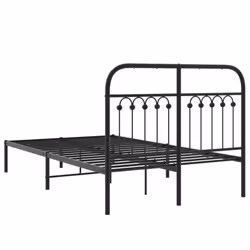 vidaXL Metal Bed Frame with Headboard and Footboard Bed Base White 183x203 cm - black, 120 x 200 cm/ with headboard - Additional view 5