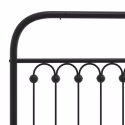 vidaXL Metal Bed Frame with Headboard and Footboard Bed Base White 183x203 cm - black, 120 x 200 cm/ with headboard - Additional view 6