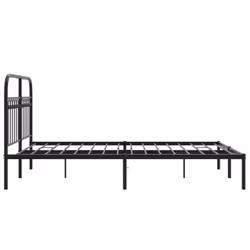 vidaXL Metal Bed Frame with Headboard and Footboard Bed Base White 183x203 cm - black, 135 x 190 cm/ with headboard - Additional view 4