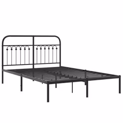 vidaXL Metal Bed Frame with Headboard and Footboard Bed Base White 183x203 cm - black, 140 x 190 cm/ with headboard - Additional view 2
