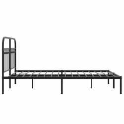 vidaXL Metal Bed Frame with Headboard and Footboard Bed Base White 183x203 cm - black, 140 x 190 cm/ with headboard - Additional view 4