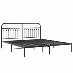 vidaXL Metal Bed Frame with Headboard and Footboard Bed Base White 183x203 cm - black, 183 x 203 cm/ with headboard - Additional view 2